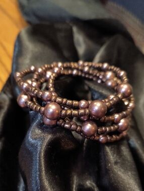 Beaded Multi-Strand Brown Bracelet